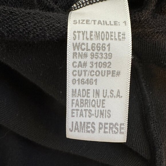 Standard James Perse Women's Funnel Neck Dress Size S 1 Black Cotton USA Made - Picture 11 of 12